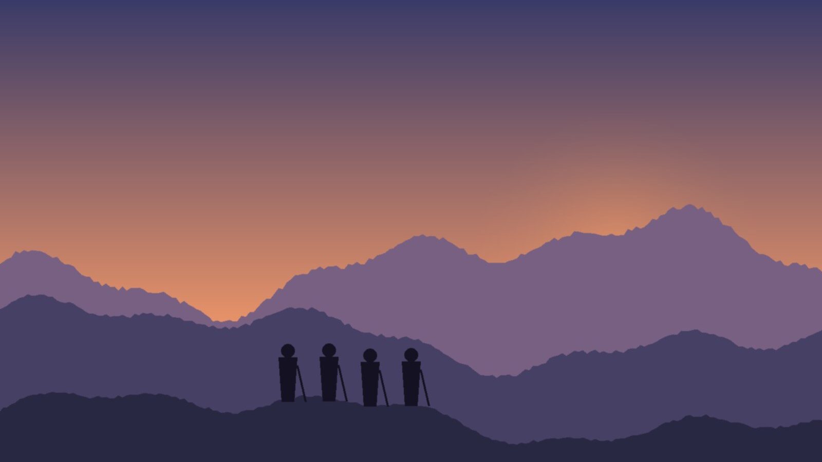 Illustrazione: escursione al tramonto