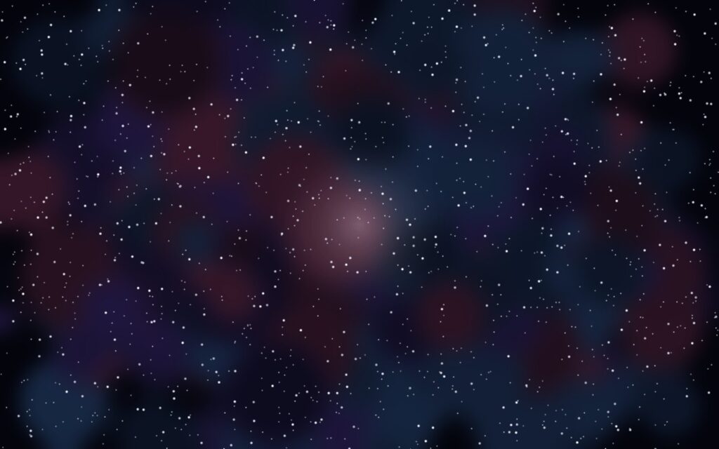 Illustrazione di una nebulosa colorata tra le stelle