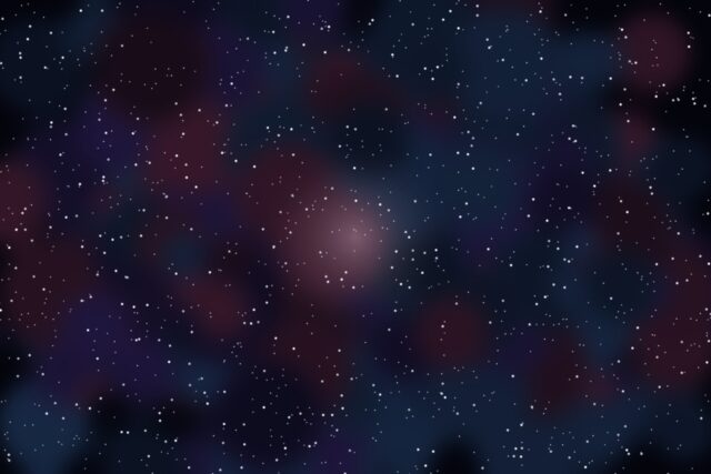 Illustrazione di una nebulosa colorata tra le stelle